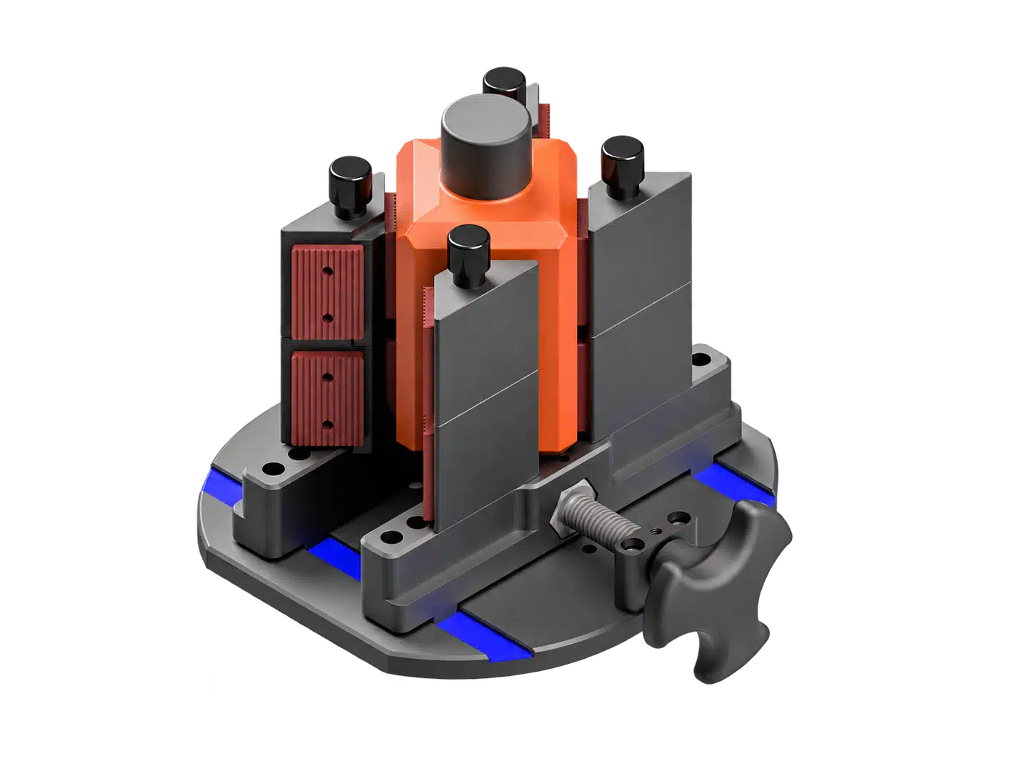 Risers under grip cubes for ACRN torque tester, high grip on narrow-neck bottles
